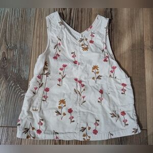 Carter's Sleeveless Cotton Corduroy Floral Spring Fall Pocket Dress 18 Months